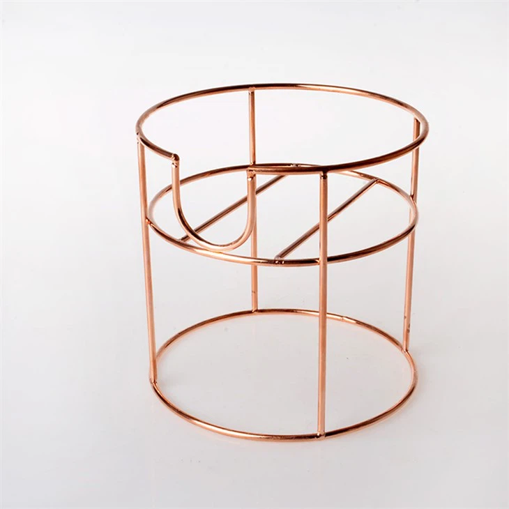 Glass Drink Dispenser with Metal Rose Gold Holder