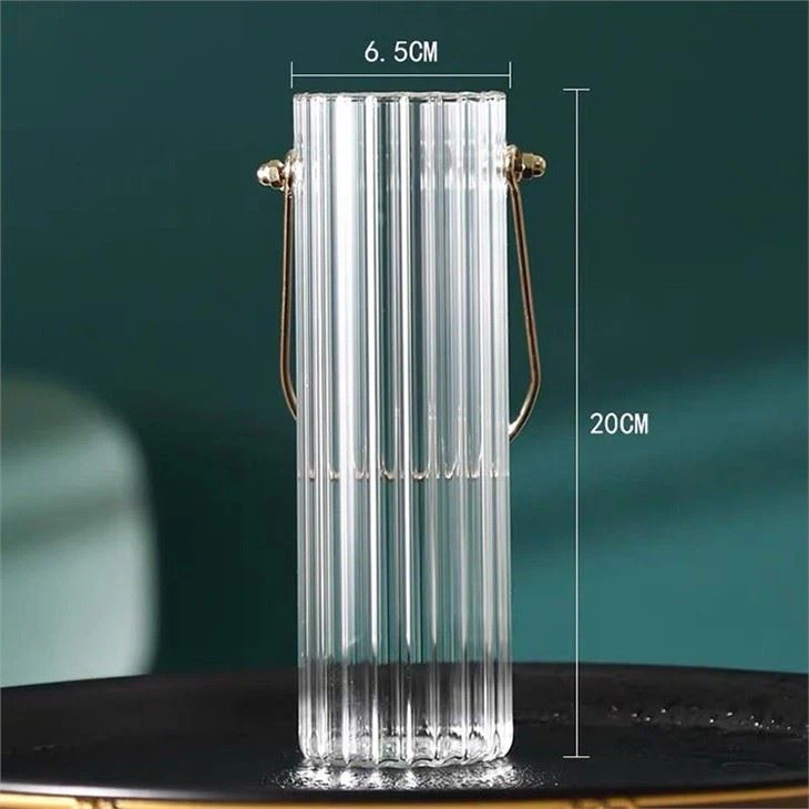 Minimalist Style Transparent Vase Cylinder Glass Flower Vase