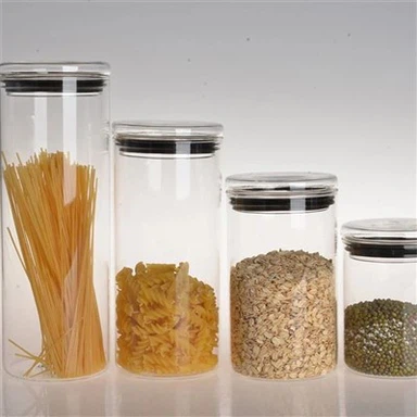 유리 뚜껑이 달린 유리 메이슨 항아리