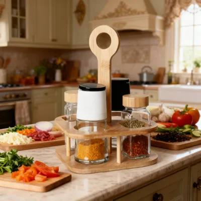 4-병 혼합 뚜껑 향신료 세트